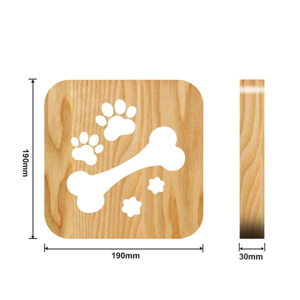 USB-drevet nattlampe i tre med 3D-dyrefotdesign