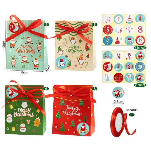 Godisbox liten presentförpackning presentpapper låda jul presentpapper presentask 24 set