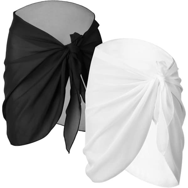 2-pack chiffongsarongöverdrag kompatibla med badkläder, strandklänning