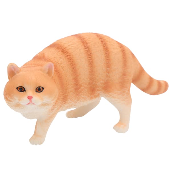 Cute Cat Model Toy Simulation Cat Model Desktop Decoration Ornaments Toy Gift Orange