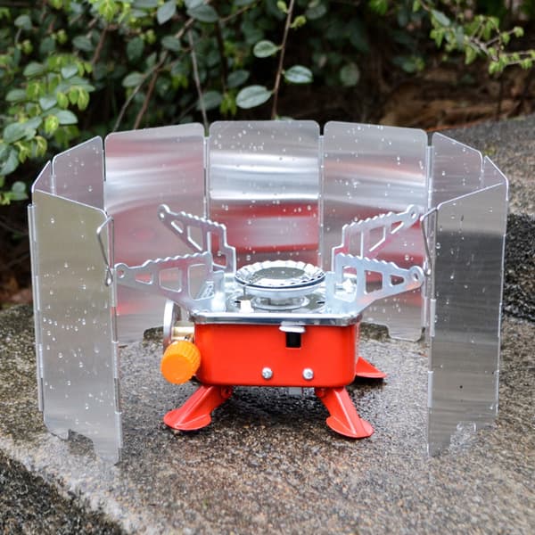 Mini Windshield for Outdoor Picnic, 9-Piece Stove Head Windshield, Camping Windshield
