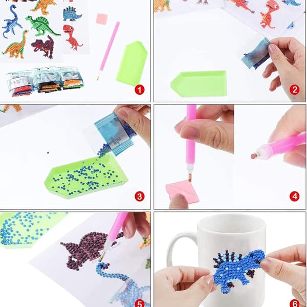 Diamantbroderi Dinosaur Diamantmaling Børns Diamant