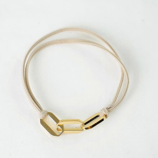 3 stk Boho Armbånd Hårbånd til Kvinder med Beige Sorte Elastiske Hårbånd Armbånd til Tykt Hår (guld)