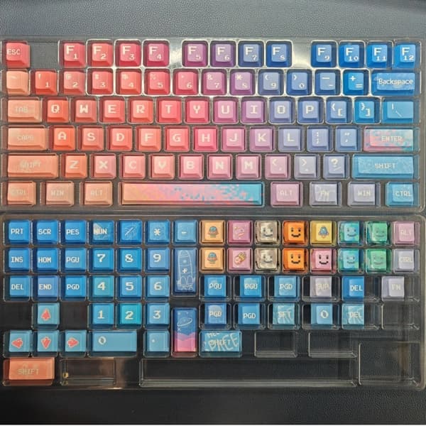 GMK Keycaps 129 taster Cherry Profil DYE-SUB Personlige Space Pixel Keycaps Space pixel Space pixel