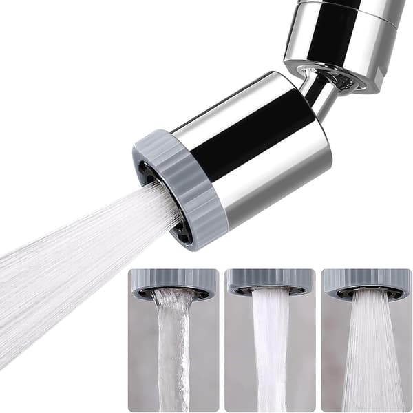 Swivel Faucet Nozzle, 3-Function Faucet Nozzle, 360° Wide Angle Rotation