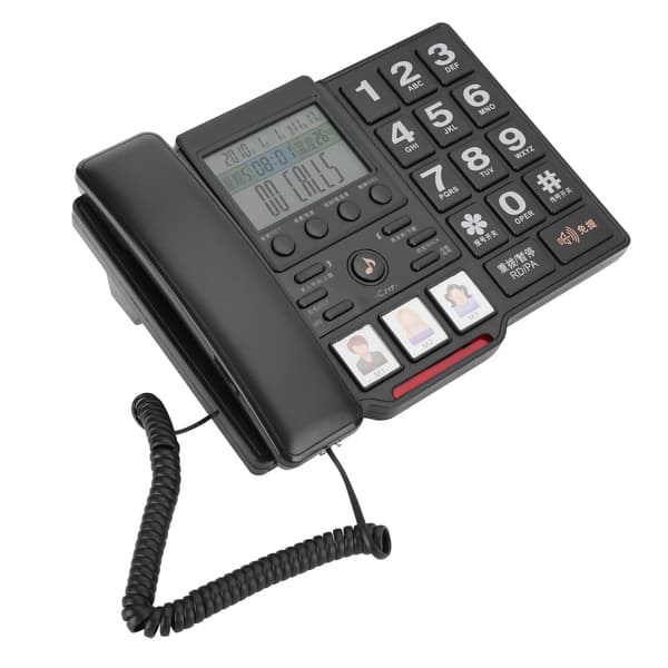 Højkvalitets fastnettelefonudstyr tilbehør sort