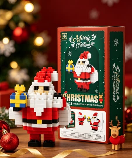 Julemand Mikro Byggeklodser, Jul DIY Dekorationsgave