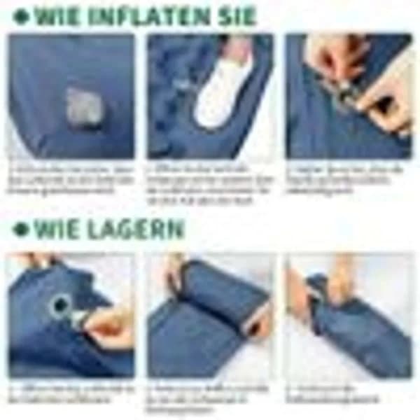 9 cm thick, ultralight camping mattress with pillow 196 x 68 cm