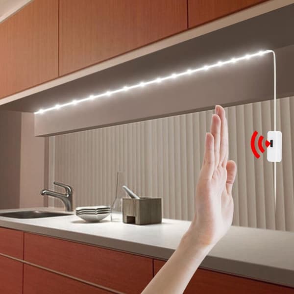 Smart lampe PIR bevegelsessensor håndbevegelse LED nattlampe 5V USB LED-stripe vanntett soverom rom - Klesdekor C