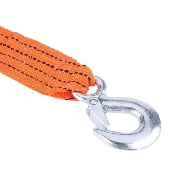Tow Rope - 3 Tons Load - 4m x 4cm - High-Strength Nylon & Forged Iron