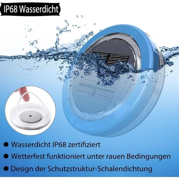 Flydende solcellelampe til pool, solcellelampe til akvarium, dam, swimmingpool, have, vaser