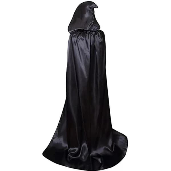 Halloween kappe til døden, vampyrheks kappe, festkostume til voksne og børn, sort kappe