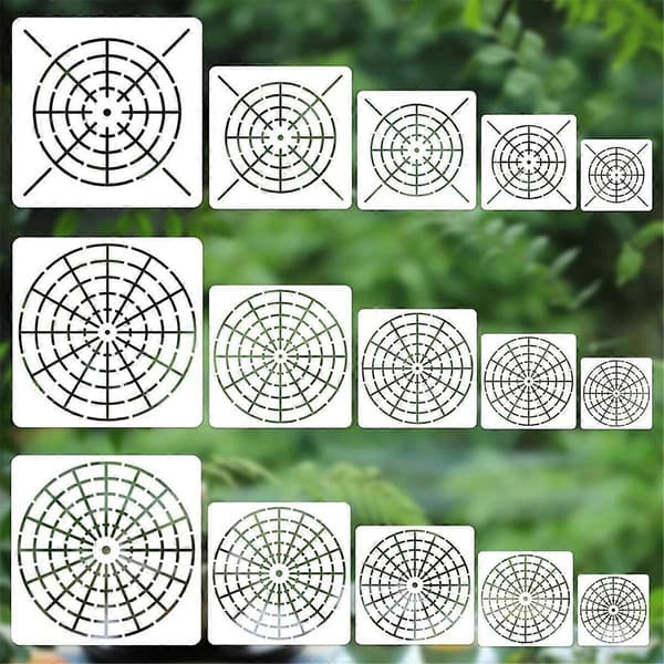 15 Pieces Mandala Dot Painting Tools Stencils Set, Reusable Mandala Stencil Template for Stone Wood C
