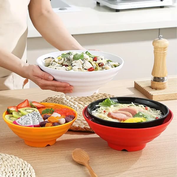1 set Ramen Bowl Set with Chopsticks Spoon Plate, for Home Kitchen Restaurant Hotel, Kitchenware, Cutlery Accessories 19cm