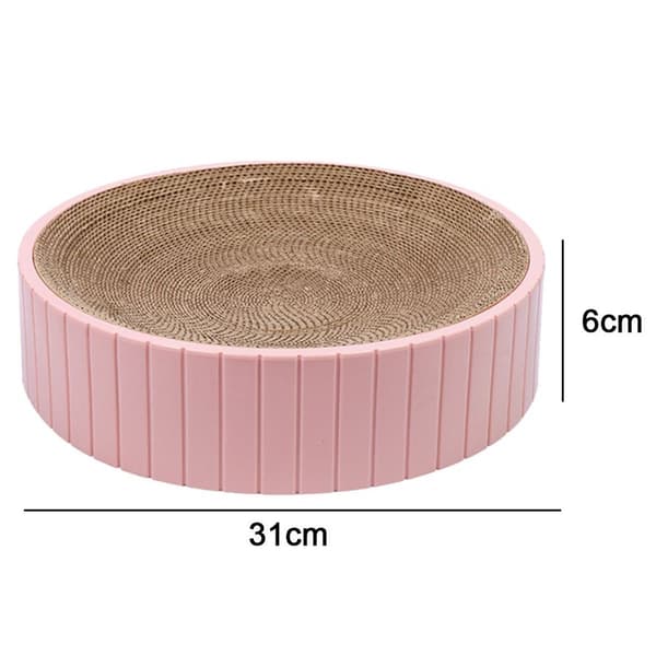 Round Cat Scratcher White: Durable Pink Scratch Mat KLB