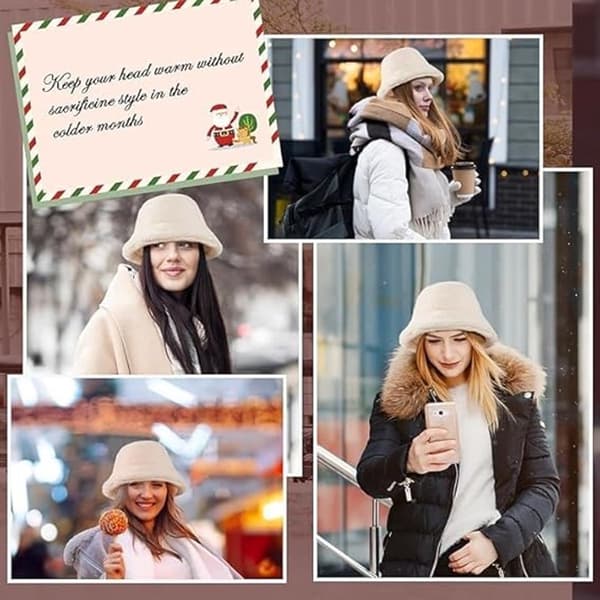 Damehat - Spand Vinter Fisker Kvinder Til Varme Hatte Fluffy Mode Unisex Beige_yu