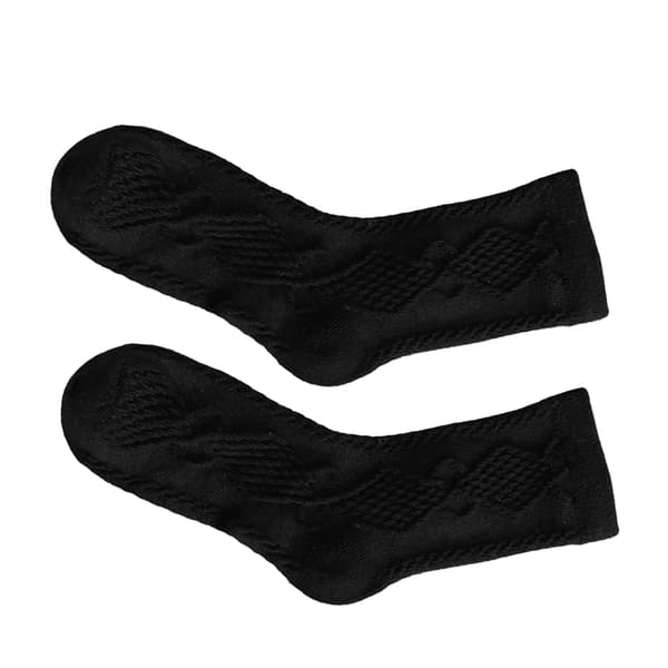 Bomuldsstrømper til børn, behagelige, varme, retro preppy mid-calf strømper til vinter efterår, sorte M