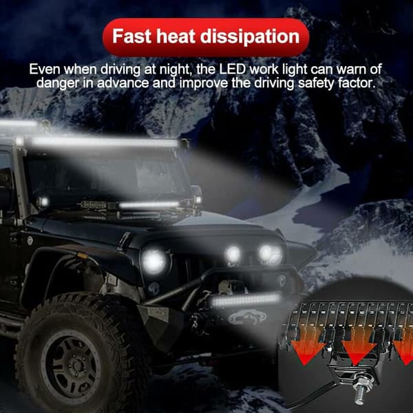 2-pakning LED arbeidslys, 12V frontlys spotlight lang rekkevidde LED arbeidslys for motorsykkel bil lastebil traktor SUV båt (18W)
