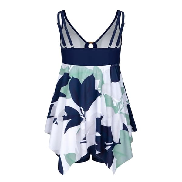 Tankini-badedragt til kvinder med mavekontrol, todelt, med nøglehulsdesign, badedragt til kvinder