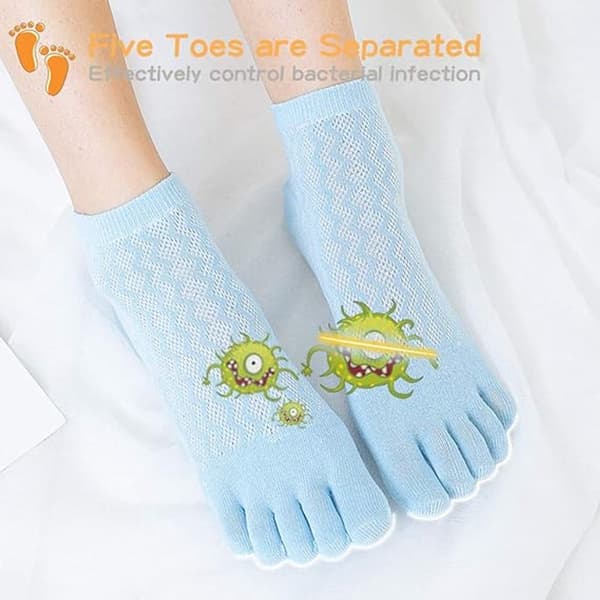 Women's Low Ankle Socks, 6 Pairs, Smooth Toe Seam, Size 39-42, Antibacterial