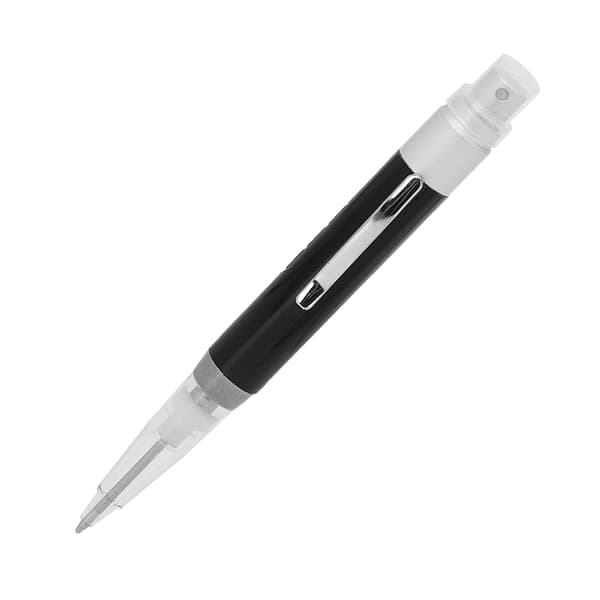 Bærbar Pen Parfume Sprayflaske 2-i-1 Kuglepen Tom Parfume Atomizer 2ml Sort