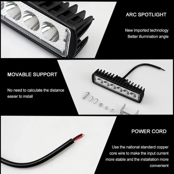 Powerful LED Fog Light for Car - Weatherproof, Quick Installation, Suitable for Multiple Vehicle Models (1 pc)