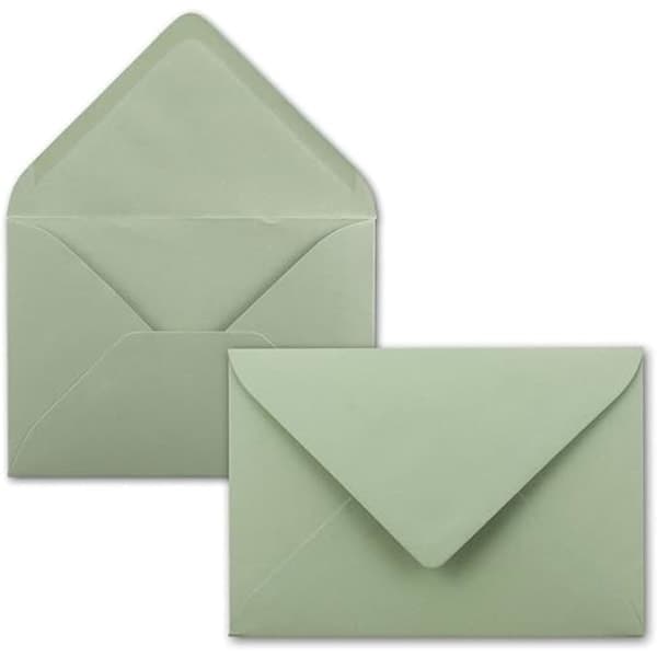50 konvolutter i eukalyptusgrøn, 18,4 x 13,4 cm