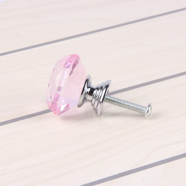 10 stk rosa krystalldiamant håndtak i sinklegering