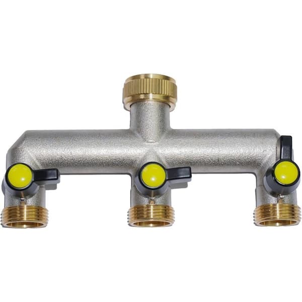 3-vejs Y-formet vaskemaskinetilslutning 3/4 tommer messing slangeadapter til haveslange