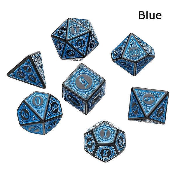 Gult 7-delers Akryl Polyedrisk Terningesett for DND TRPG Brettspill D4-D20