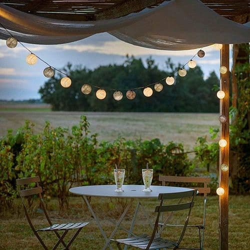 Puuvillapallo Fe-valot - 3M 20 LED-pallovalot harmaa