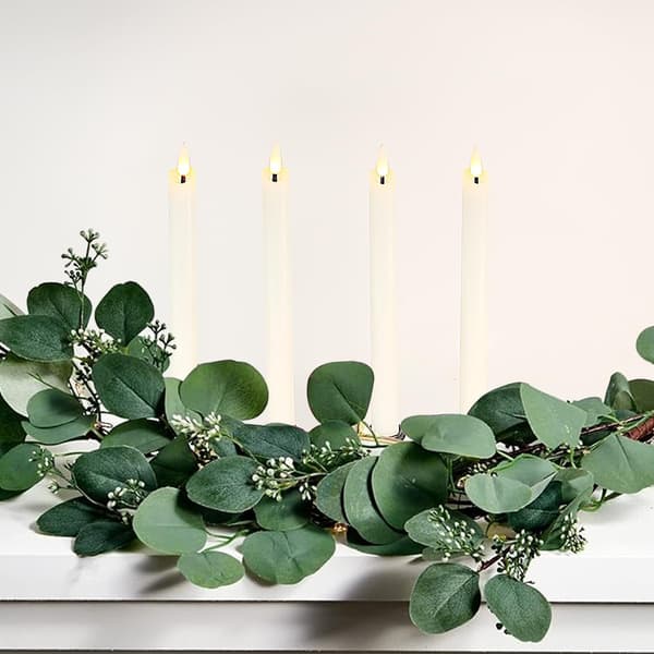 Flameless White Taper Candles with Flicker, Timer and 10-Key Remote Control, Battery Operated LED Warm 3D Wick Candles Window white white white