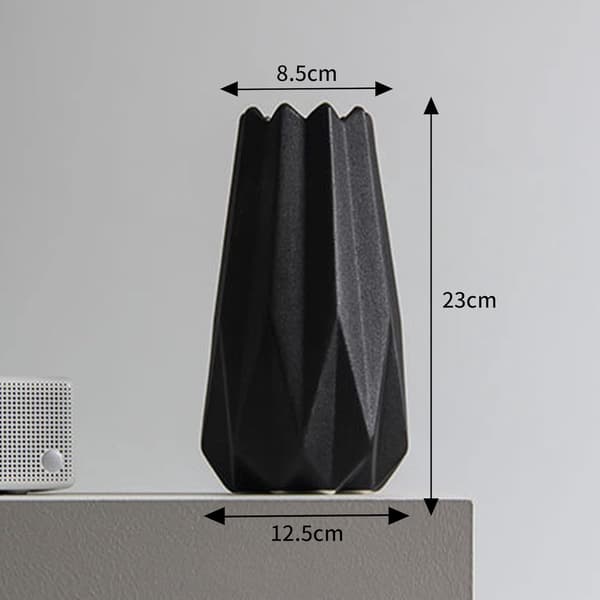 Pampasgress Keramisk Vase Håndlaget Geometrisk Vase Hvit Gull A A A
