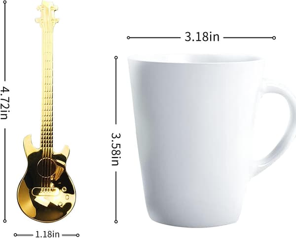Gitarr Dessert Skedar Kaffeskedar Set, Rostfritt Stål Färg