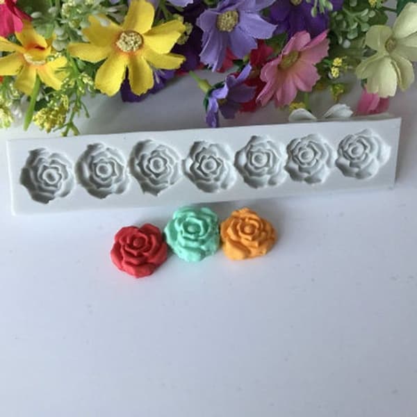 5 stk roser silikoneform fondant kage dekoration bageværktøj