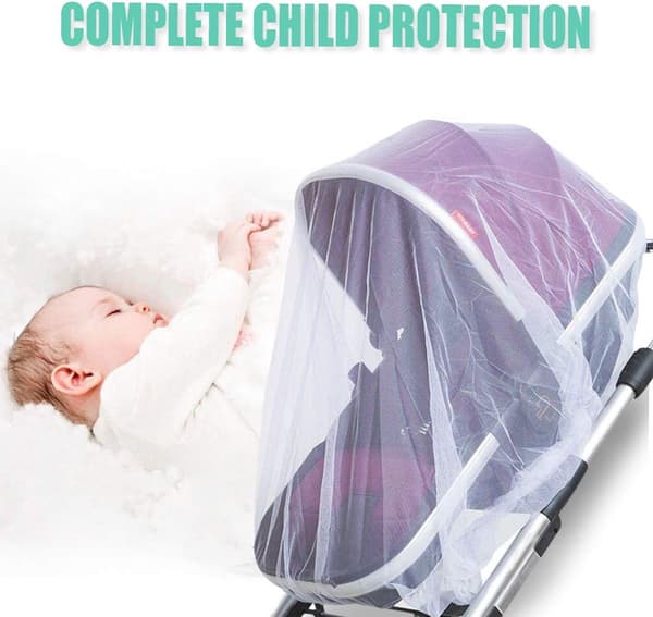 Mosquito Net for Stroller (2 pcs white) - Durable Mosquito Net for Strollers - Perfect Insect Net for Strollers, Cribs, Cradles - Playground Equipment