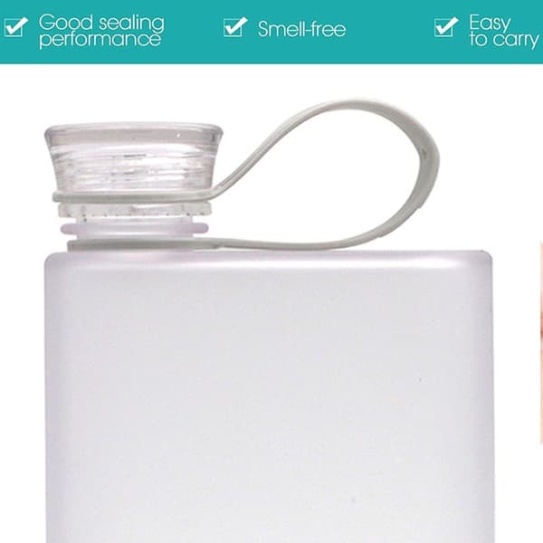 Flat Water Bottle Leakproof Slim Handbag Drink Bottle White