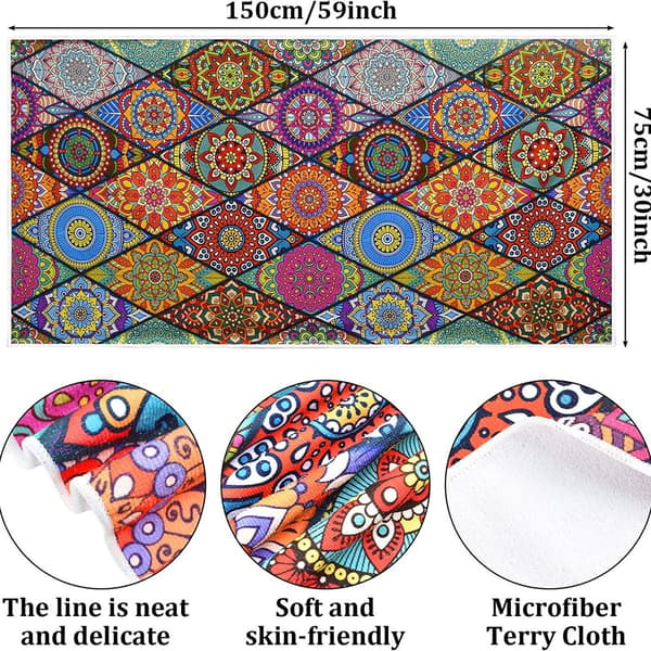 Microfiber Beach Towel Bohemian Printed Towel, Sport Towel