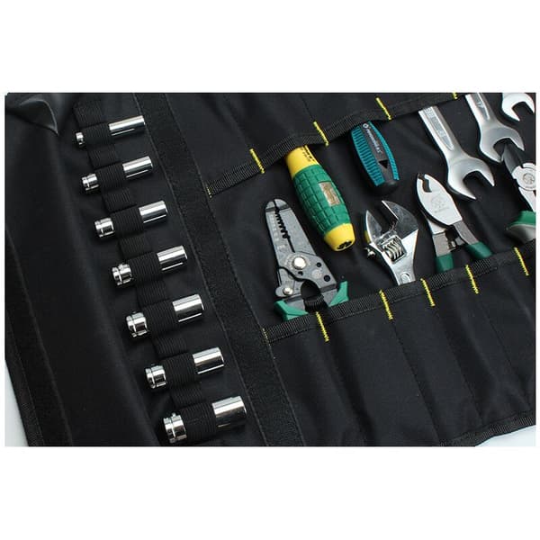 Rolling Tool Bag, Triomphe 37 Compartments, Multifunctional Tool Bag, Rolling Case, Portable Tool Bag, Screwdriver, Wrench - Black