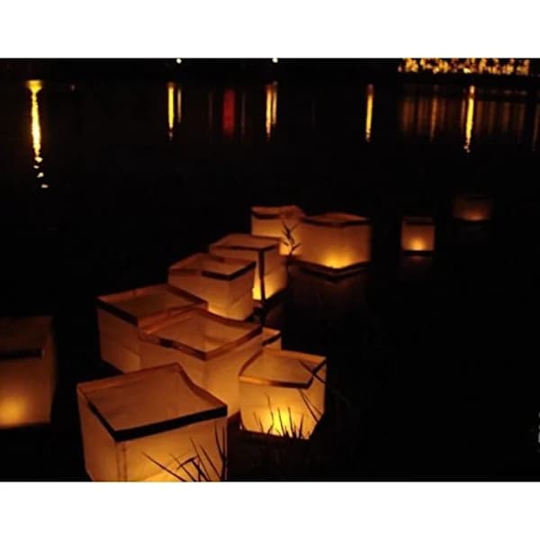 Floating Water Lanterns Biodegradable Waterproof Paper Lanterns for Weddings Parties Pool Pond Lake Decor White 10-pack