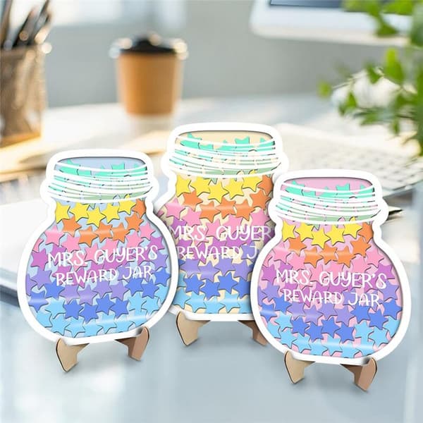 Personalized Reward Jar, Star for Kids, Classroom, Magnetic Classroom Board A-Class