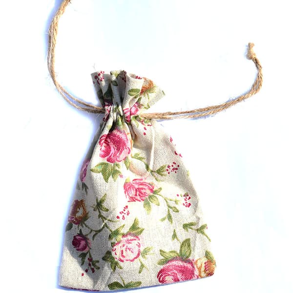 10 Pcs Printed Linen Drawstring Bags Gift Jewelry Ornament Storage Bag 1