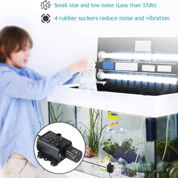 DC12V 5W Ultratyst Mini Borstlös Vattenpump Vattentät Nedsänkbar Fontän