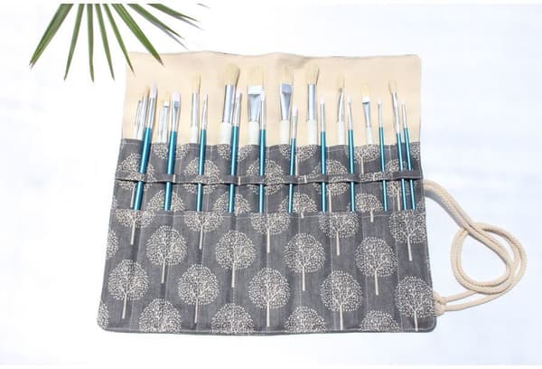Canvas Artist Brush Bag Classic Style Protective Case