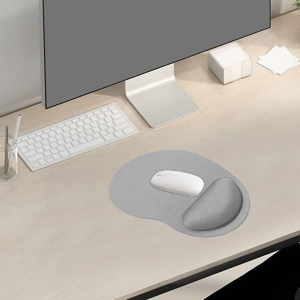 Musmatta med handledsstöd, ergonomisk musmatta, mus grå