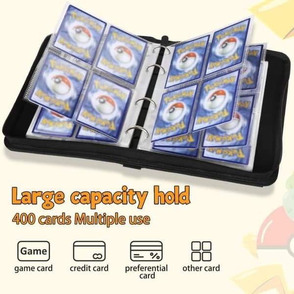 Card Binder Compatible with 400 Cards - Brand - Model - Black - Assorted Card Folder 07 Card Folder 07 Card Folder 07