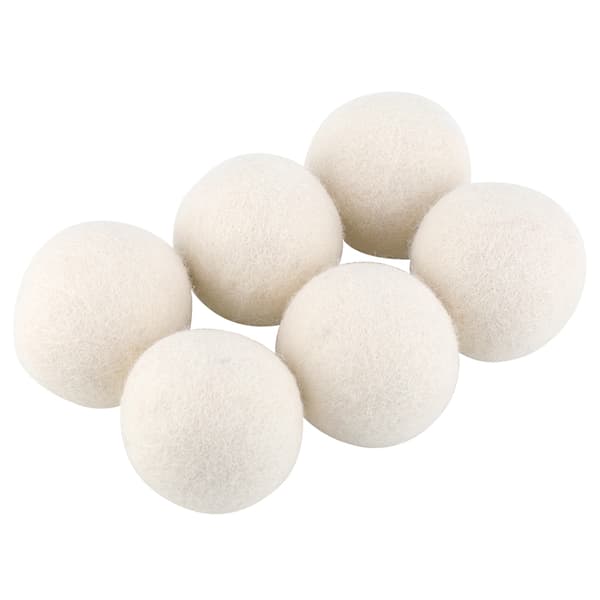 6 pcs 6 cm Natural Wool Balls Water Absorption Eliminates Static Laundry Replacement