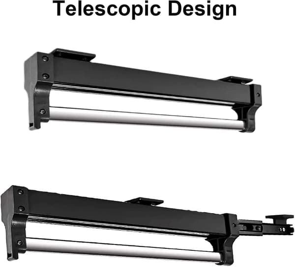 1 Adjustable Clothes Rail for Removing Hangers - Adjustable Telescopic Rod (292mm, Black)