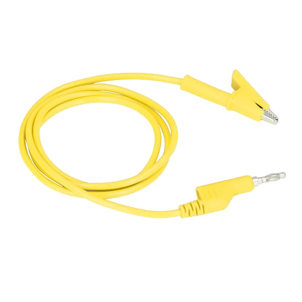 Alligator Clip Test Leads Banana Plug Wire Cable Flexible for Electrical Testing J.70035-1 4mm Yellow