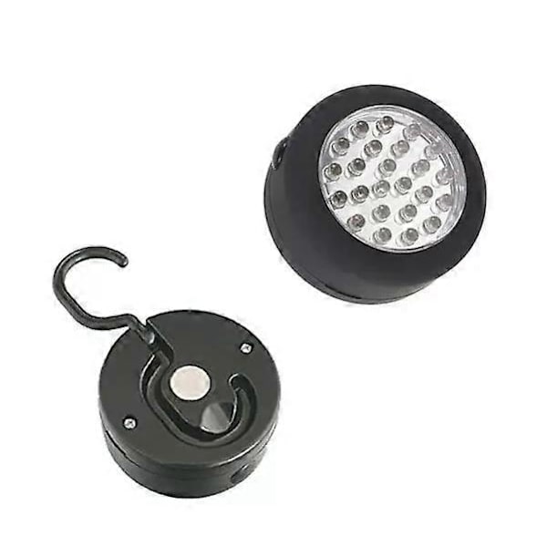 24 LED Round Camping Magnetic Workshop Work Light Battery Powered Hanger